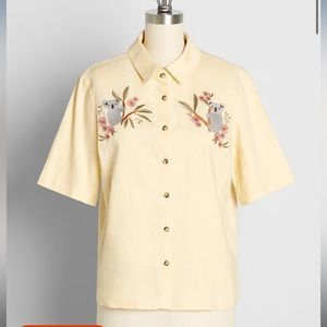 NWT Princess Highway ModCloth embroidered Koala blouse